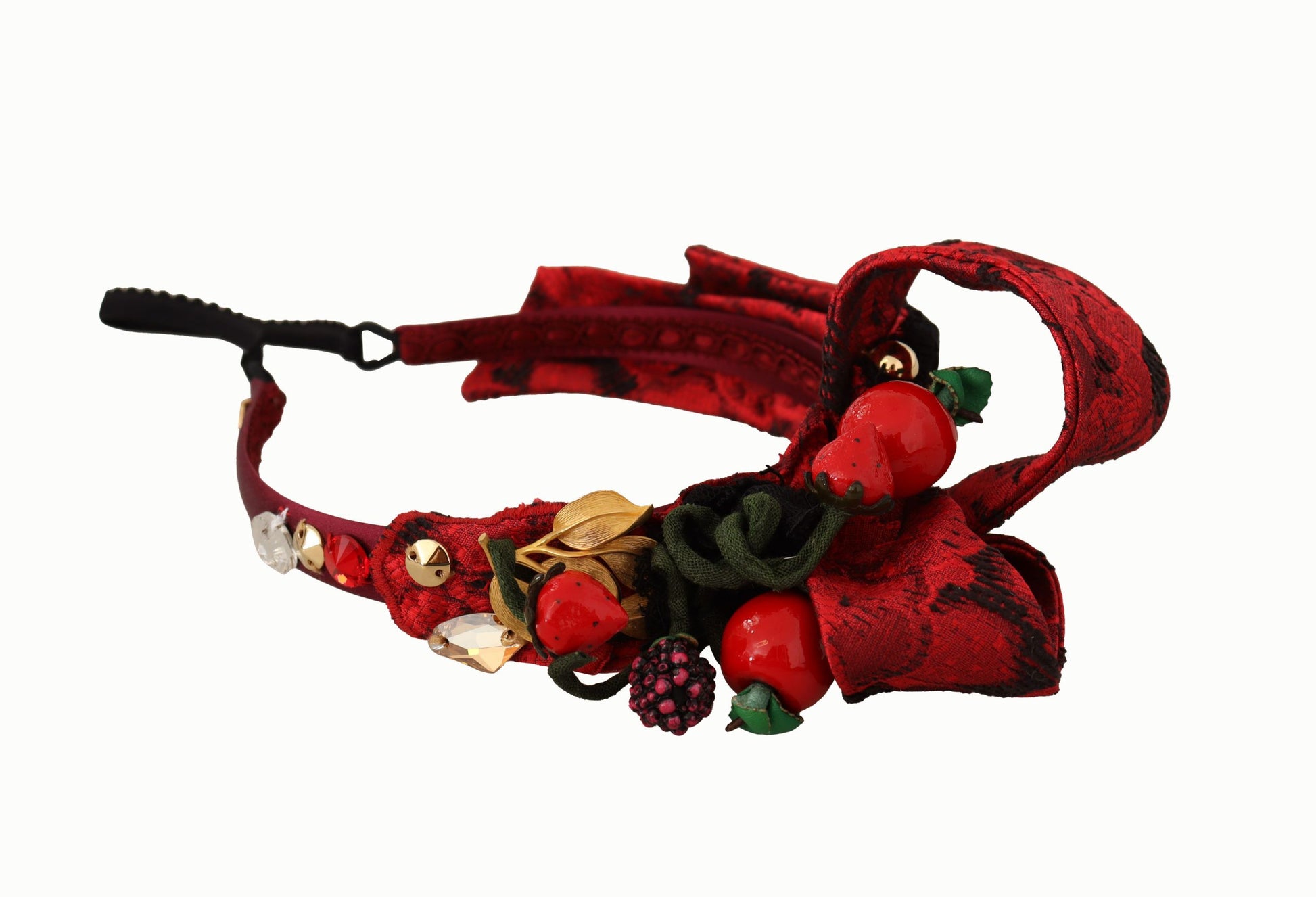 Dolce & Gabbana Cherry Sicily Embellished Red Diadem - KALAJ