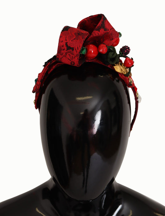 Dolce & Gabbana Cherry Sicily Embellished Red Diadem - KALAJ