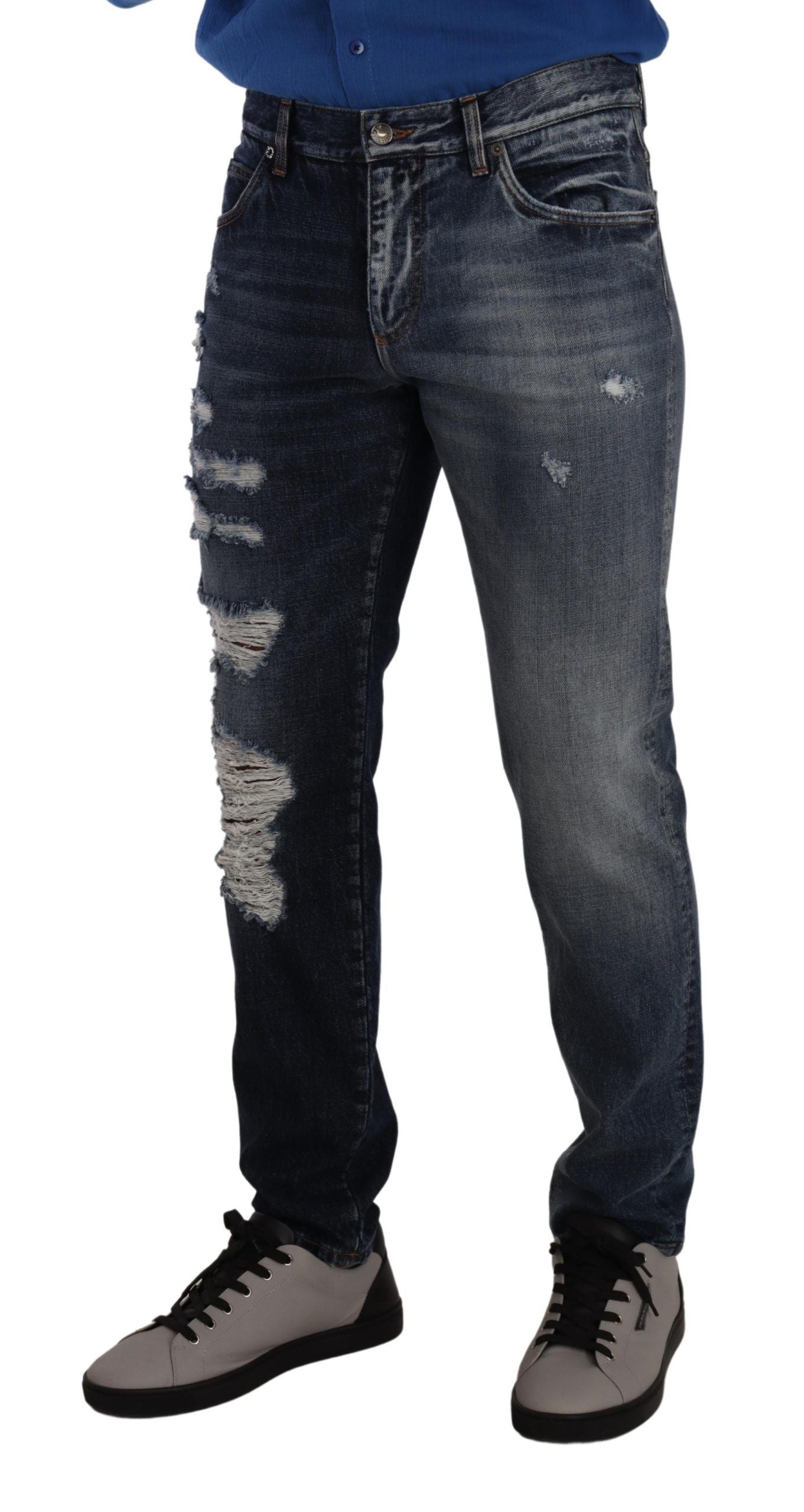 Dolce & Gabbana Chic Tattered Denim Jeans