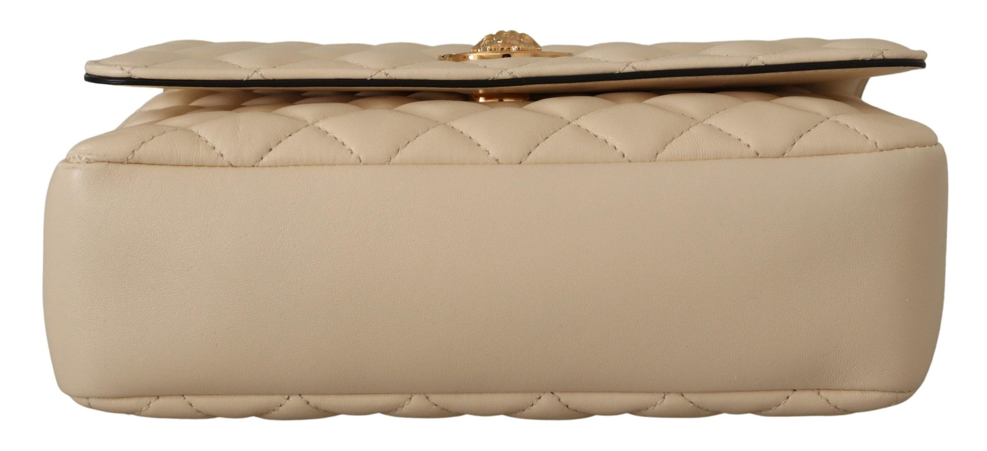 Versace Elegant White Nappa Leather Shoulder Bag - KALAJ