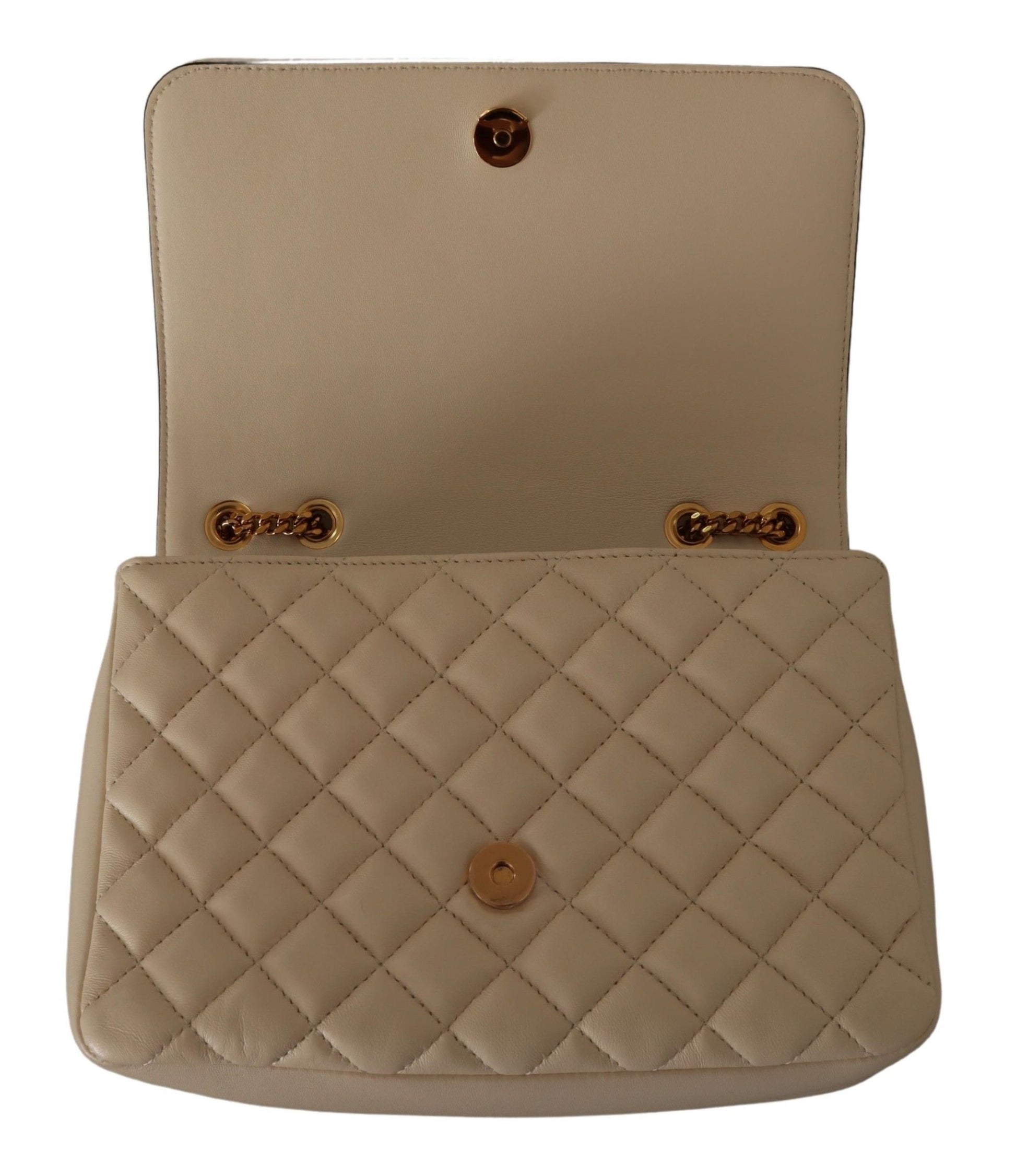 Versace Elegant White Nappa Leather Shoulder Bag - KALAJ