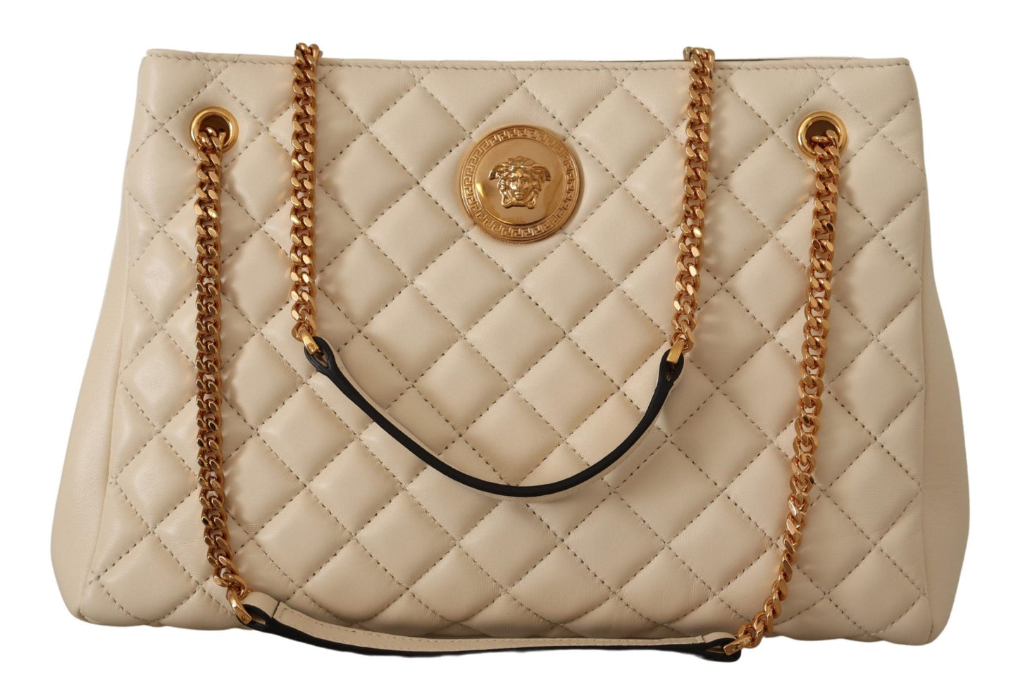 Versace Elegant Quilted Nappa Leather Tote - KALAJ