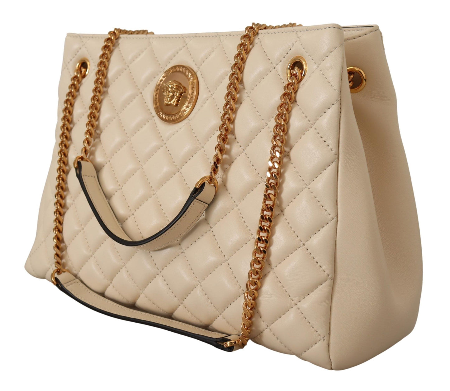 Versace Elegant Quilted Nappa Leather Tote - KALAJ