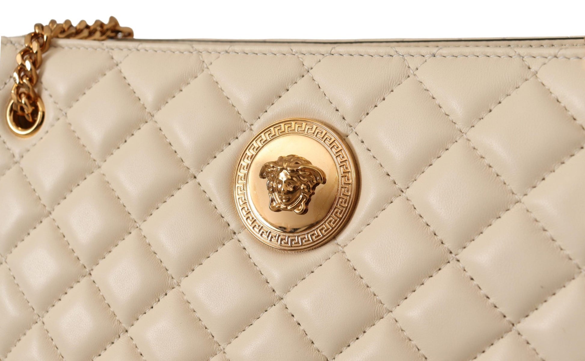 Versace Elegant Quilted Nappa Leather Tote - KALAJ