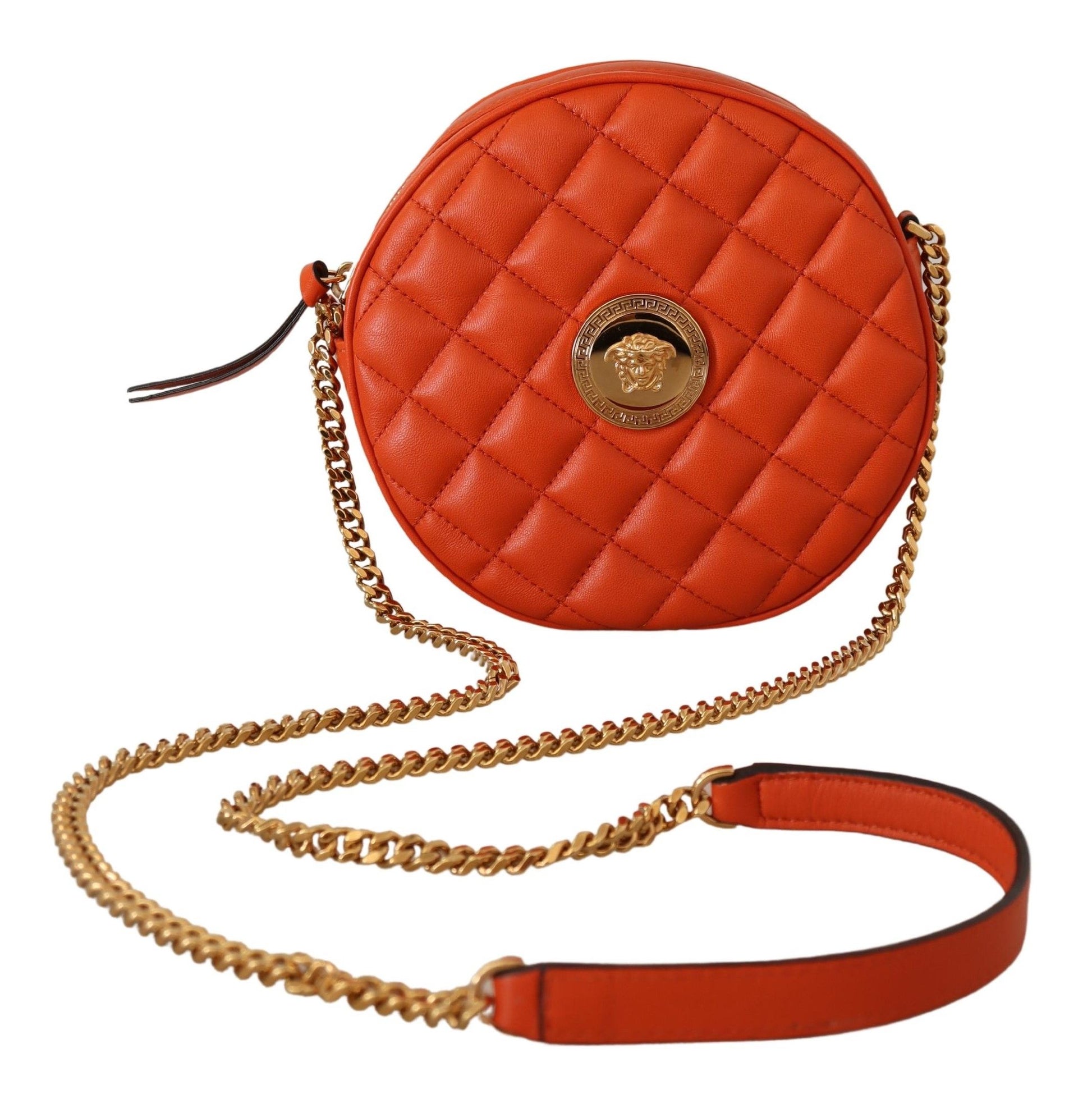 Versace Elegant Round Nappa Leather Crossbody Bag - KALAJ