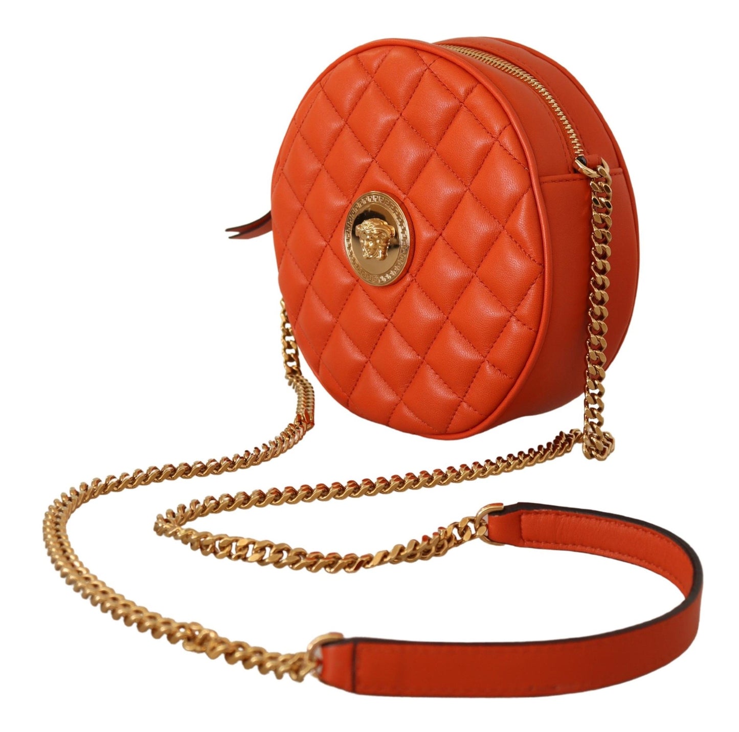 Versace Elegant Round Nappa Leather Crossbody Bag - KALAJ