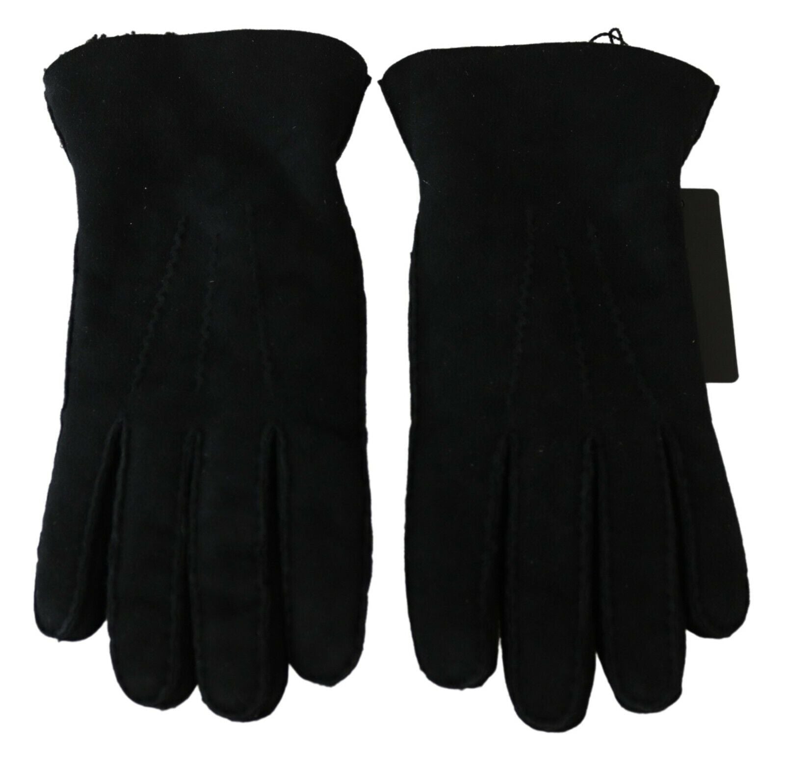 Dolce & Gabbana Elegant Black Leather Biker Gloves - KALAJ