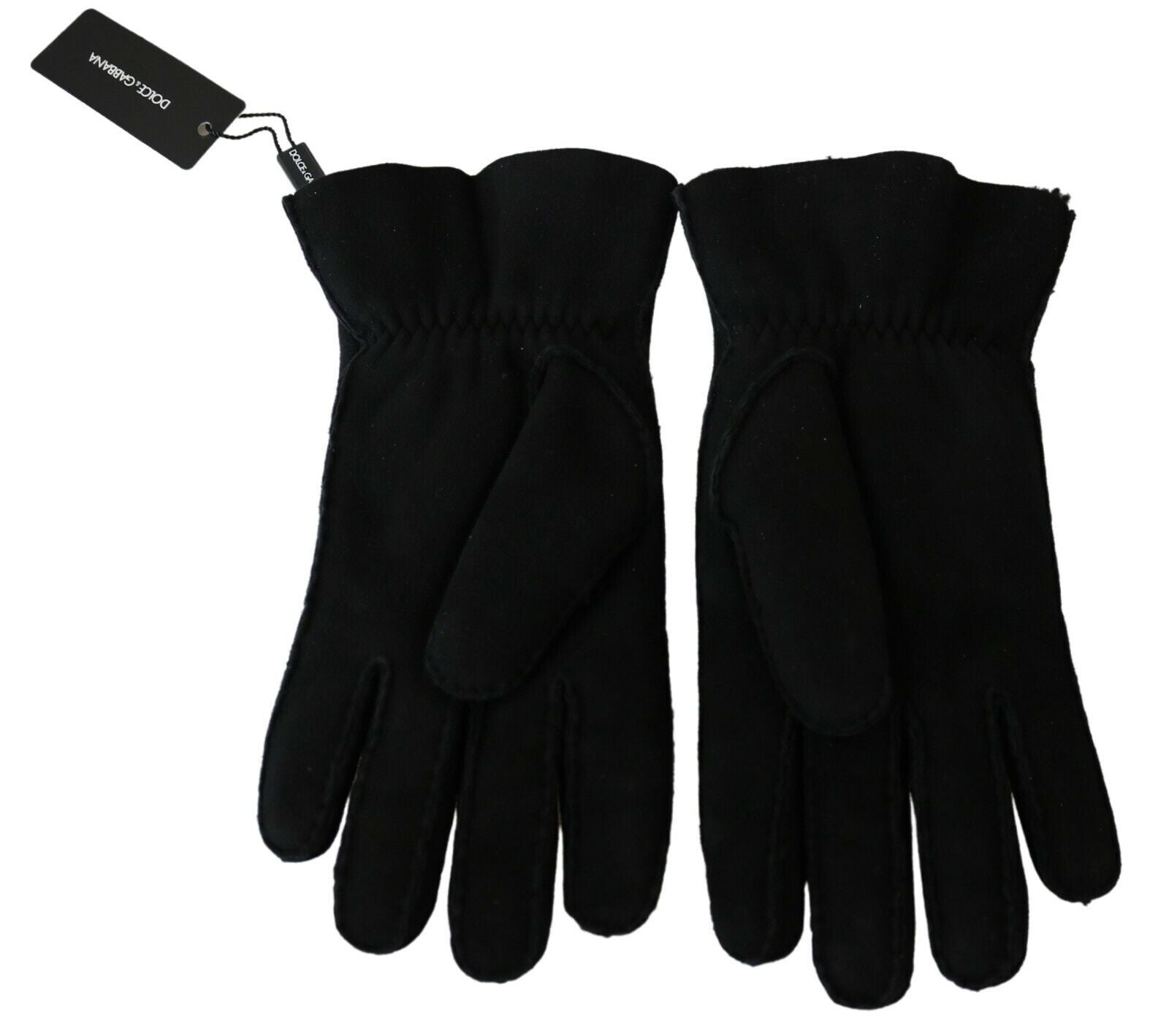 Dolce & Gabbana Elegant Black Leather Biker Gloves - KALAJ