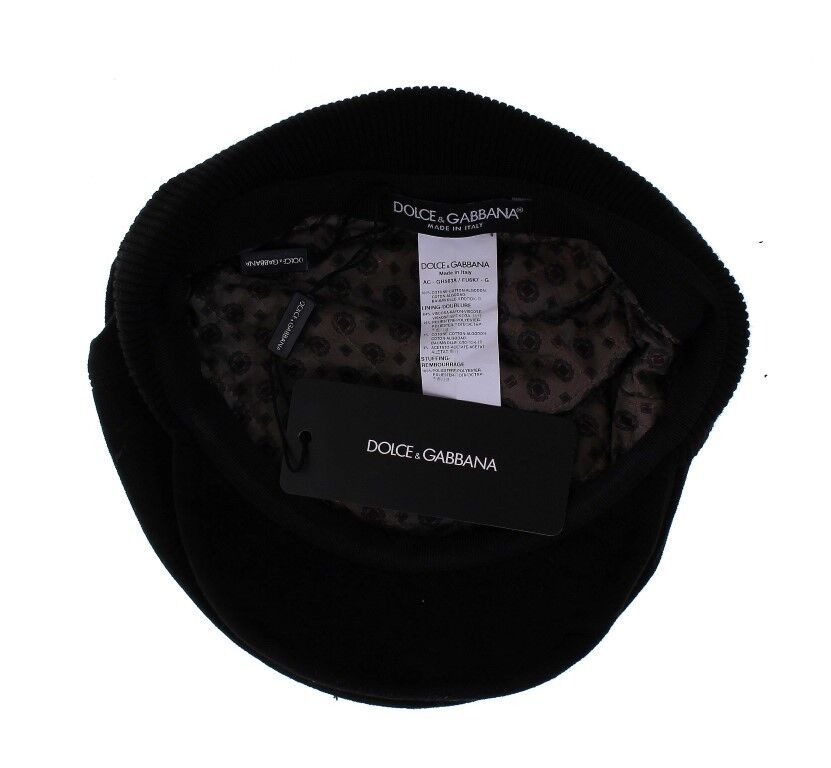 Dolce & Gabbana Sleek Black Newsboy Cap - KALAJ