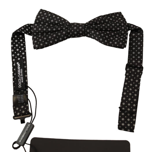 Dolce & Gabbana Elegant Silk Black Fantasy Bow Tie - KALAJ