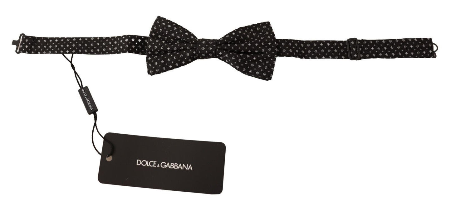 Dolce & Gabbana Elegant Silk Black Fantasy Bow Tie - KALAJ