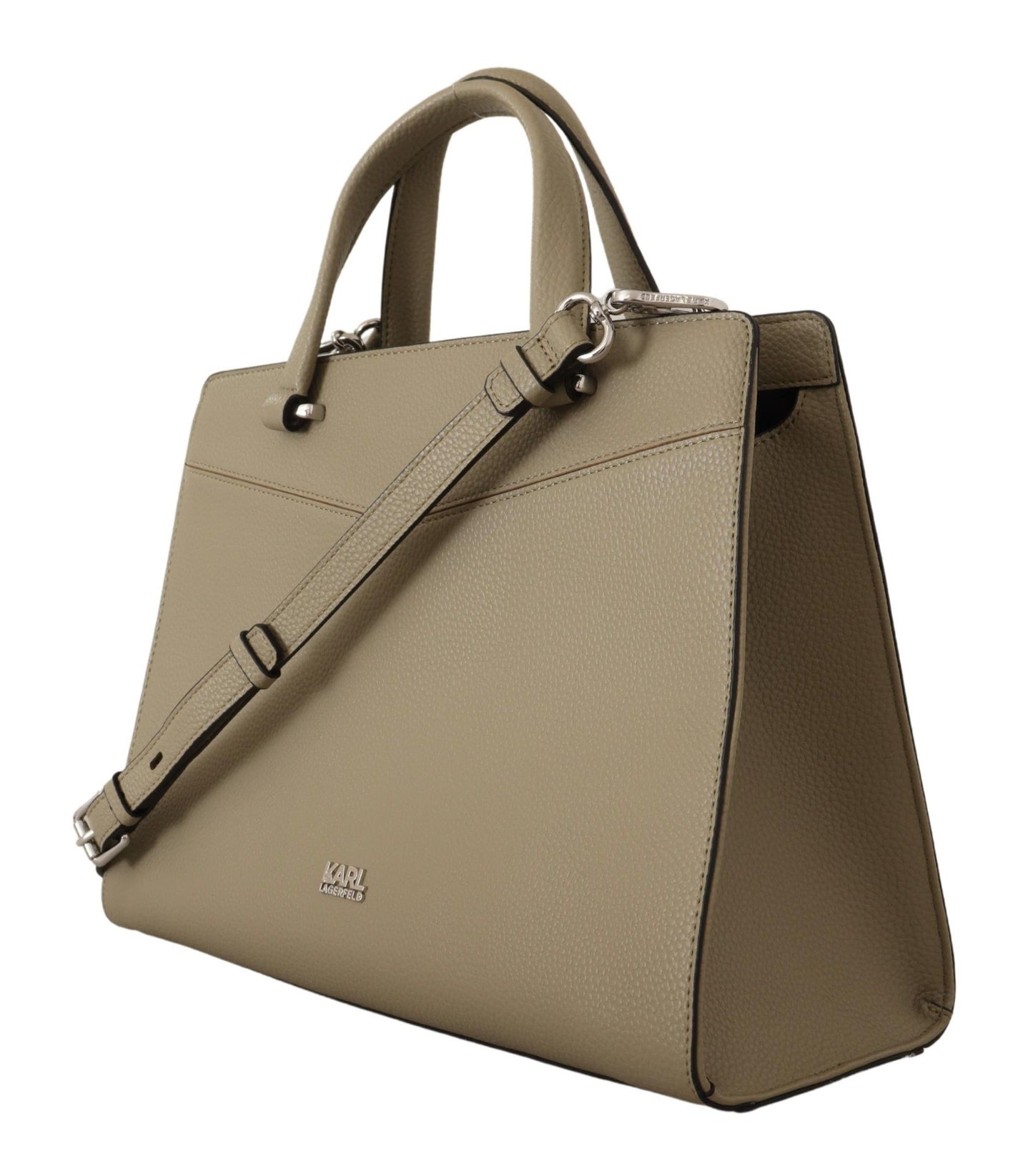 Karl Lagerfeld Enchanting Sage Green Leather Tote - KALAJ