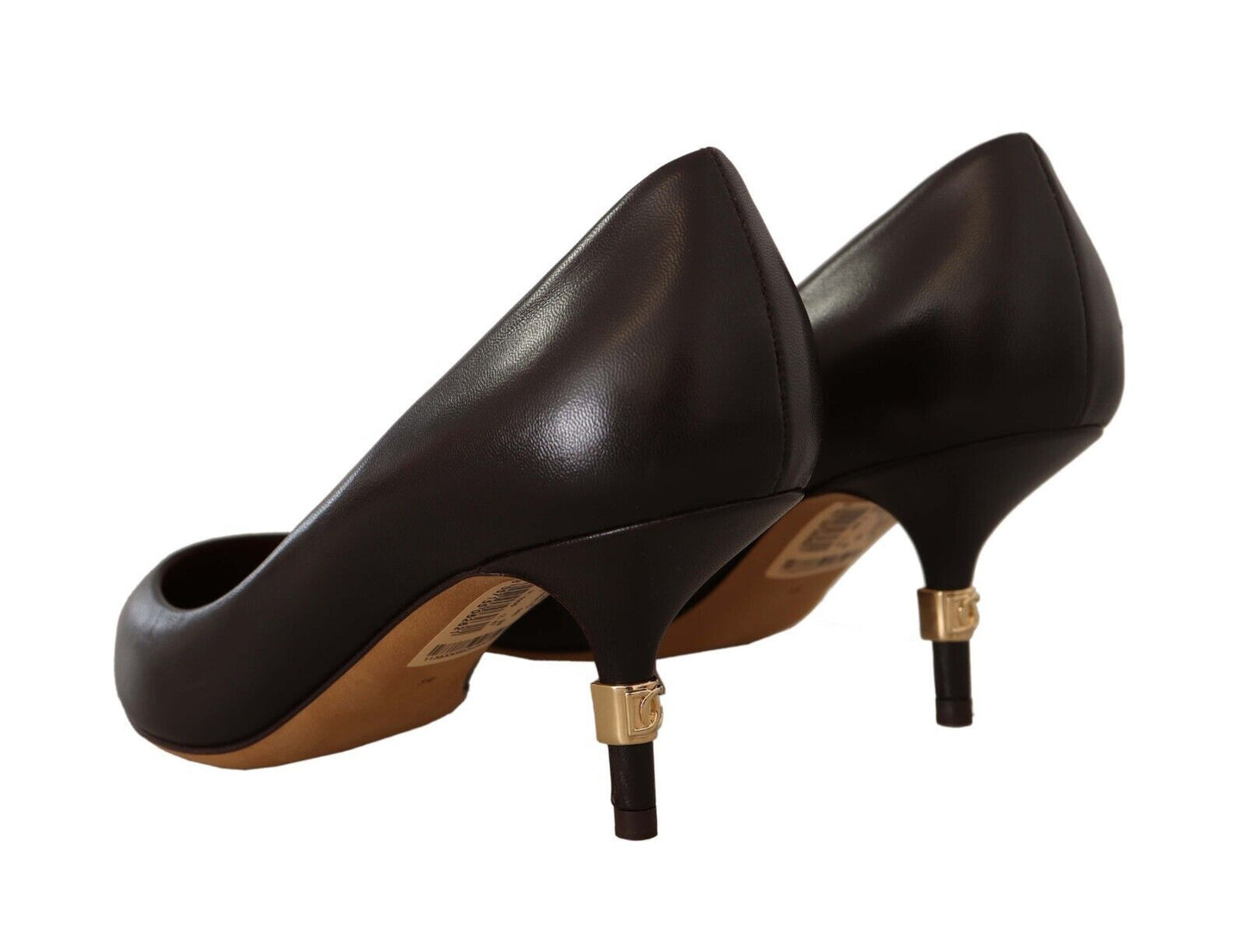 Dolce & Gabbana Elegant Brown Leather Heels Pumps