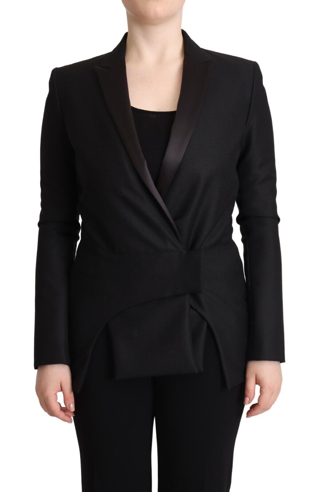 Costume National Elegant Black Double-Breasted Blazer