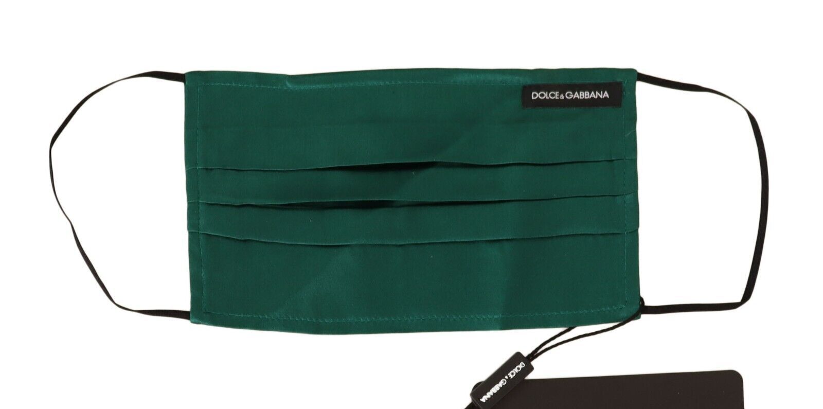 Dolce & Gabbana Emerald Silk Pleated Face Mask - KALAJ