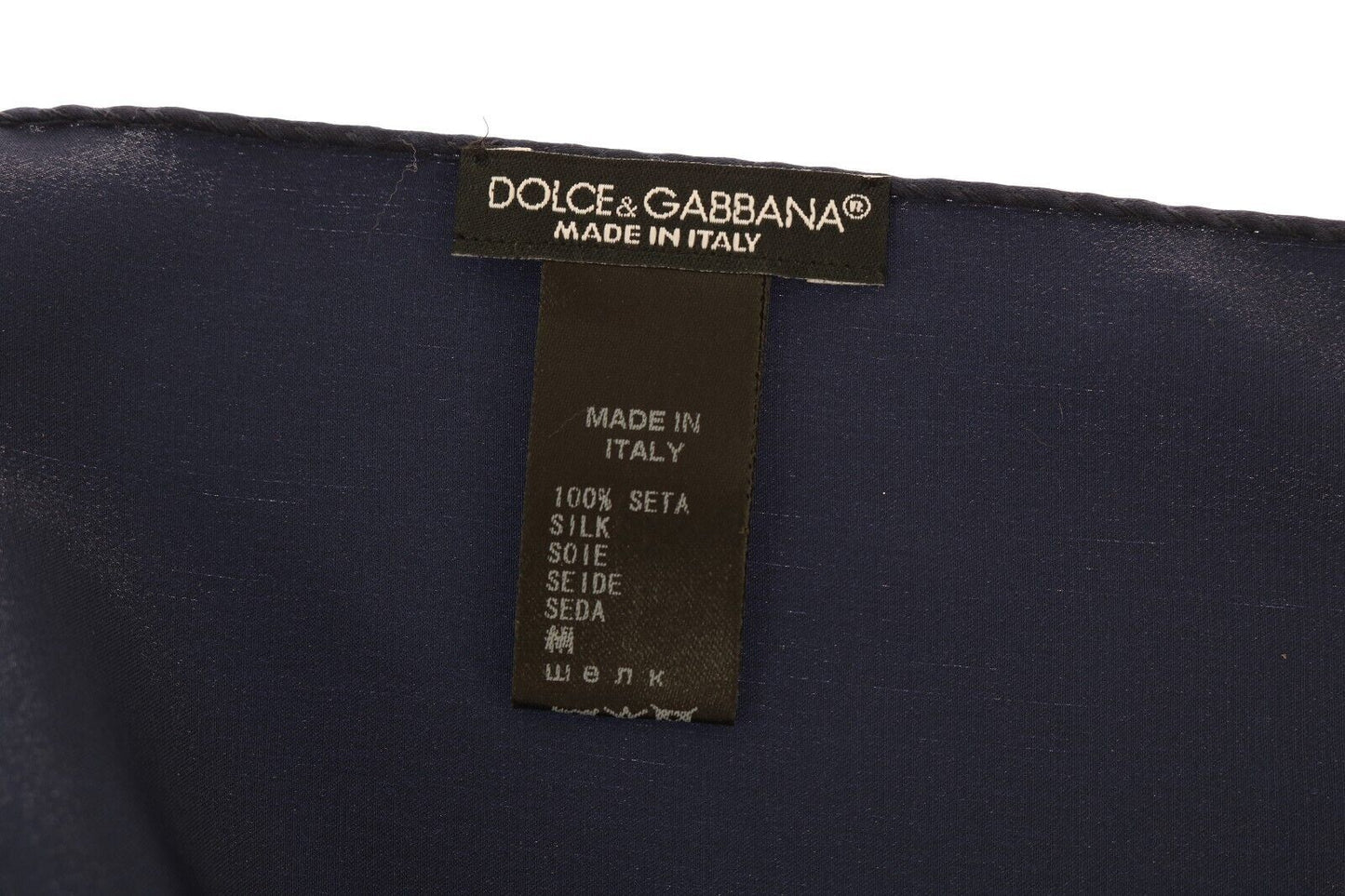 Dolce & Gabbana Elegant Silk Pocket Square in Lustrous Blue - KALAJ