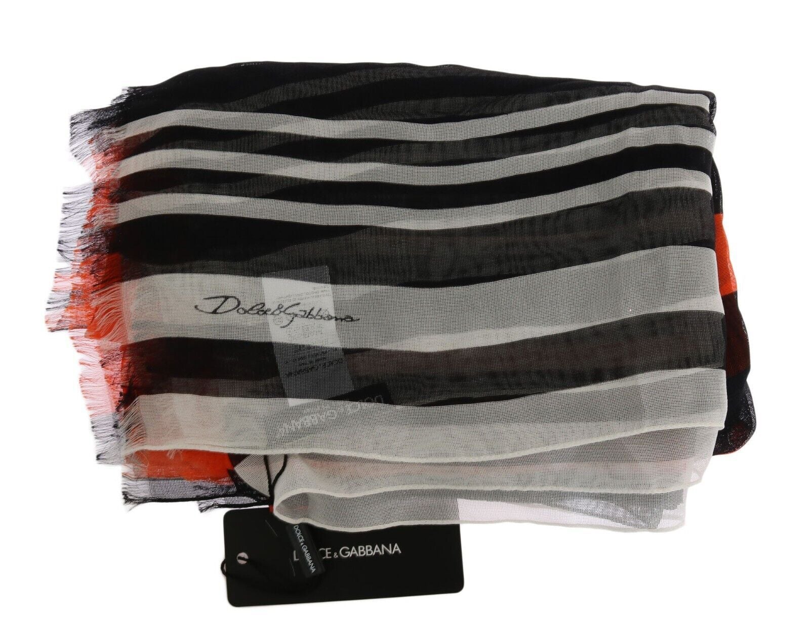 Dolce & Gabbana Elegant Multicolor Silk Fringed Scarf - KALAJ