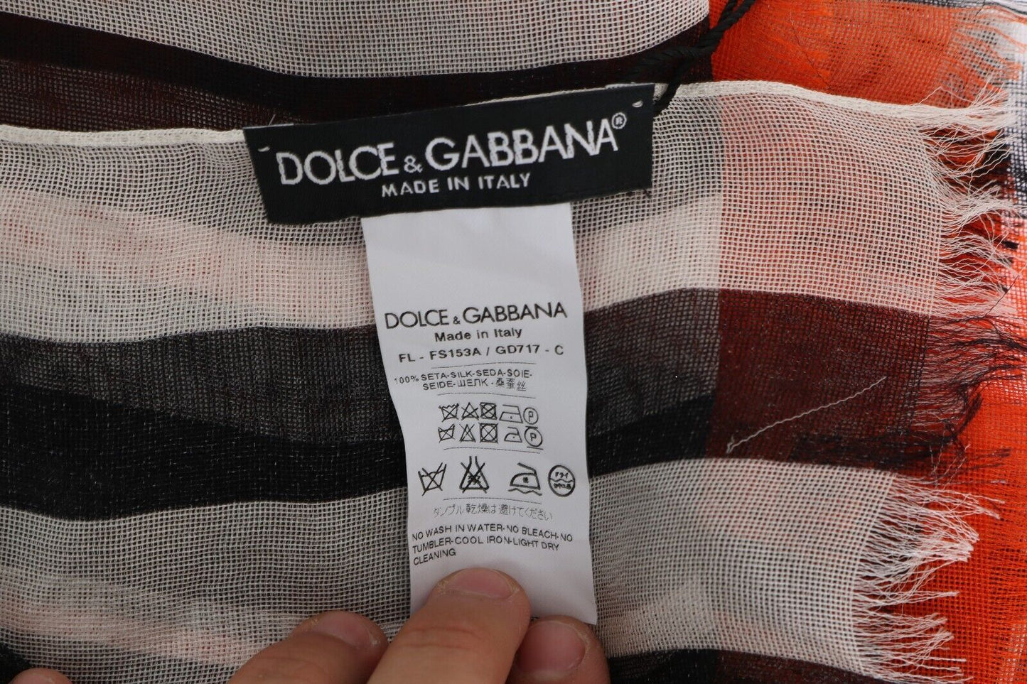 Dolce & Gabbana Elegant Multicolor Silk Fringed Scarf - KALAJ