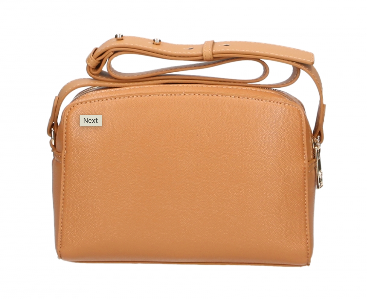 Plein Sport Chic Camel-Toned Crossbody with Double Zip Closure - KALAJ