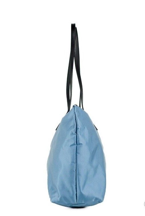Versace Portuna Medusa Medium Cornflower Blue Nylon Leather Tote Bag Purse - KALAJ