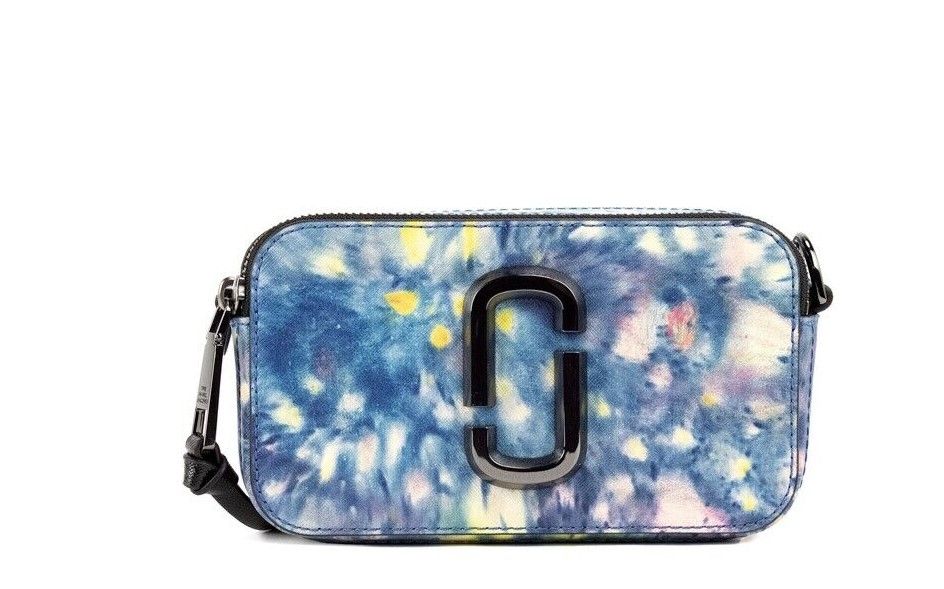 Marc Jacobs The Snapshot bag Watercolor Blue Printed Leather Shoulder Bag Purse - KALAJ