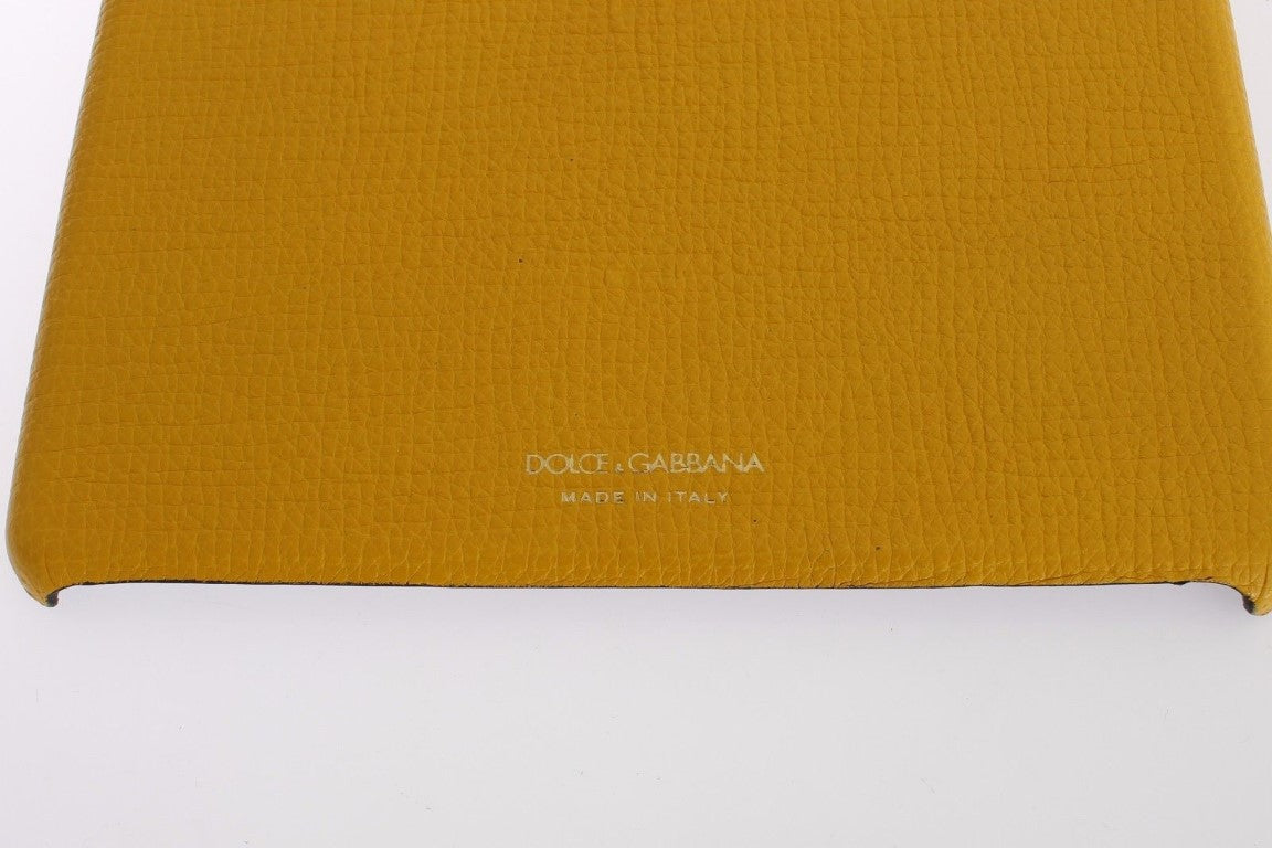 Dolce & Gabbana Chic Yellow Leather Tablet Case - KALAJ