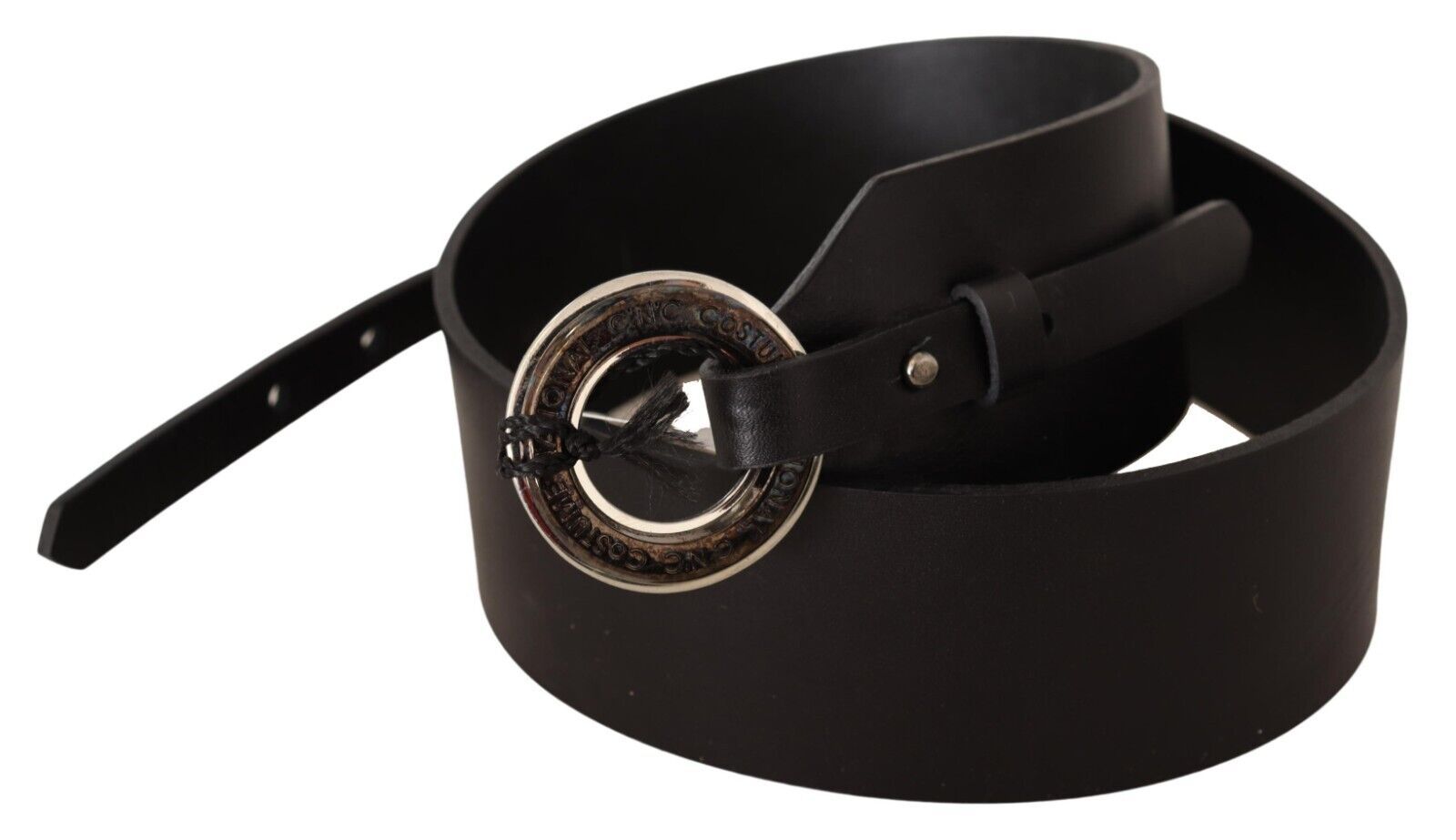 Costume National Chic Leather Fashion Belt with Silver-Tone Buckle - KALAJ