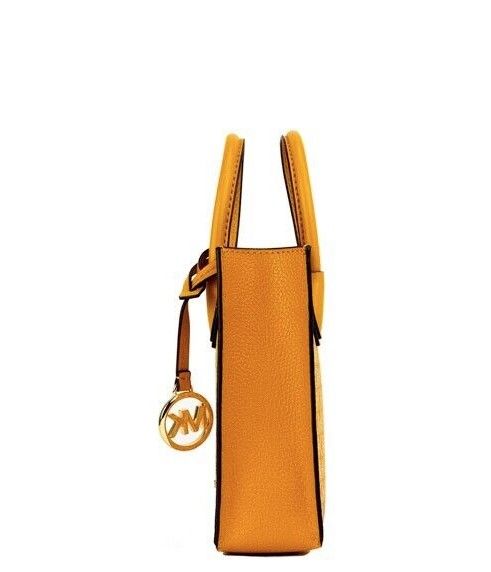 Michael Kors Mercer XS Honeycomb Gold Signature PVC North South Shopper Crossbody Bag - KALAJ