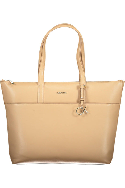 Calvin Klein Beige Polyester Women Handbag - KALAJ