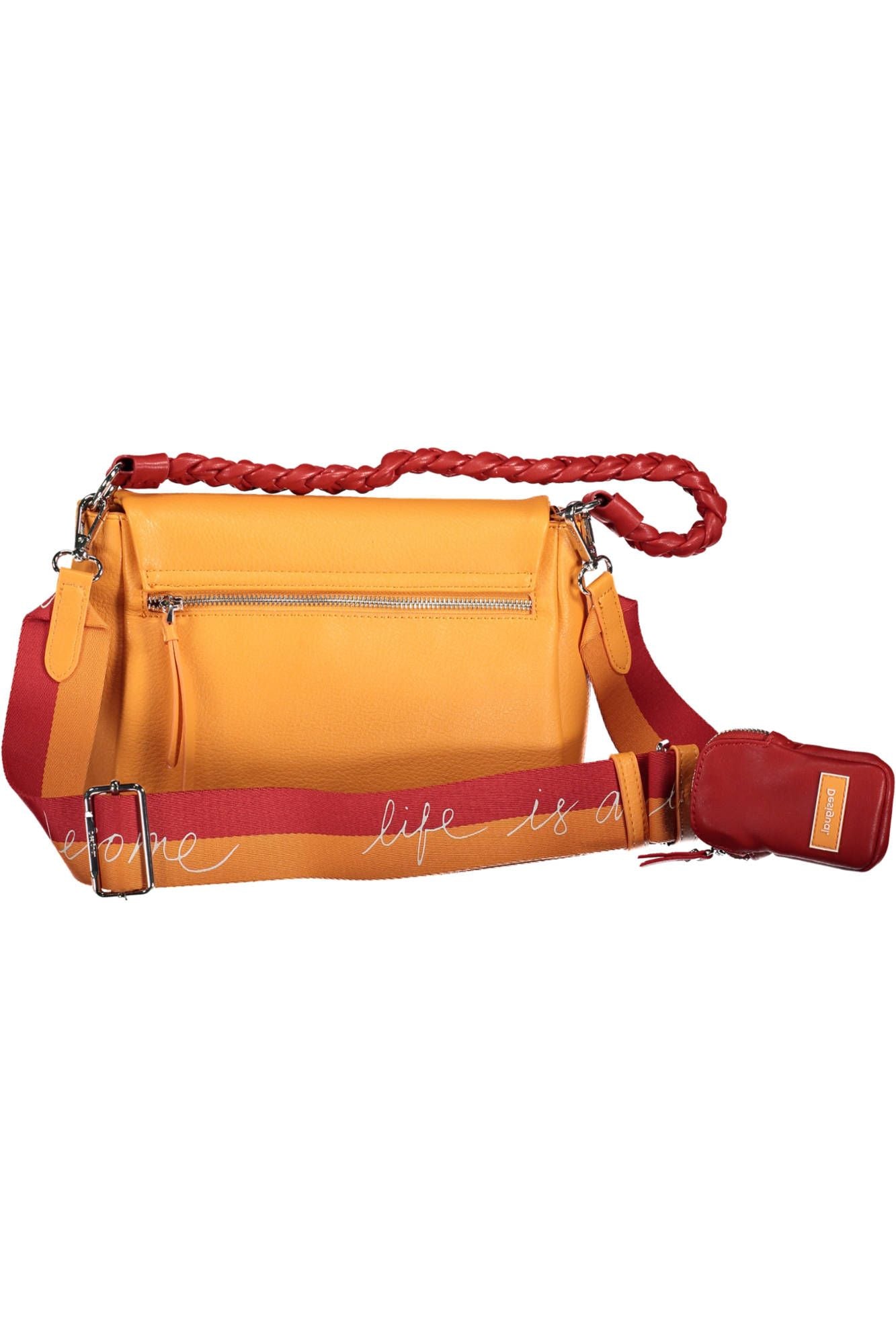 Desigual Chic Orange Shoulder Bag with Contrasting Details - KALAJ