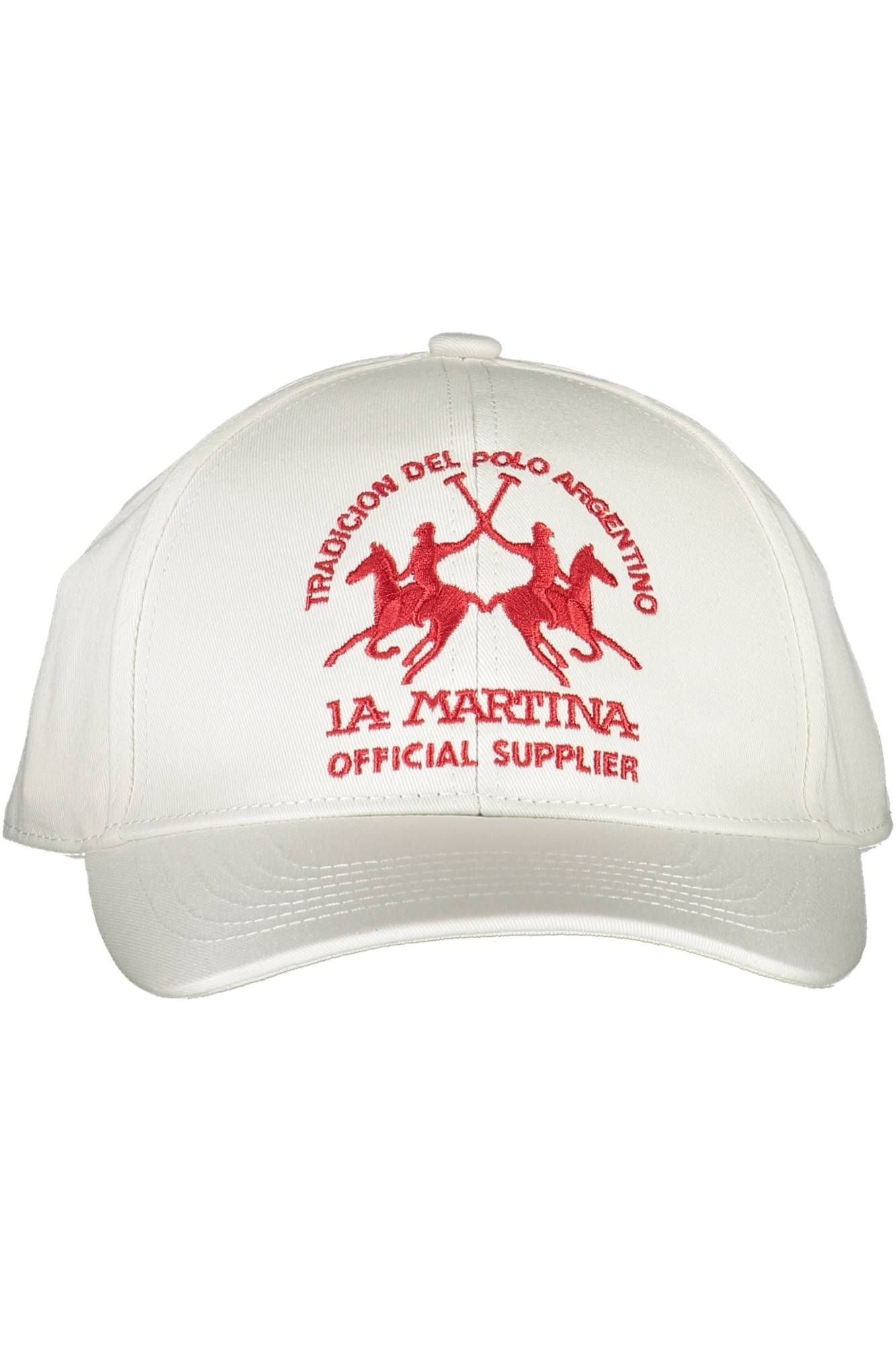 La Martina White Cotton Men Cap - KALAJ