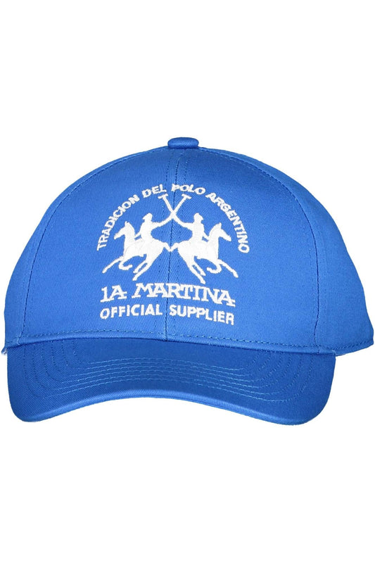 La Martina Blue Cotton Men Cap - KALAJ