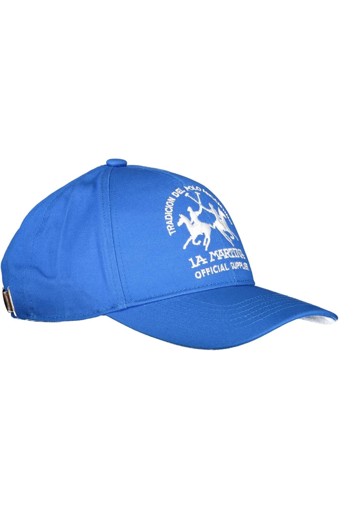 La Martina Blue Cotton Men Cap - KALAJ