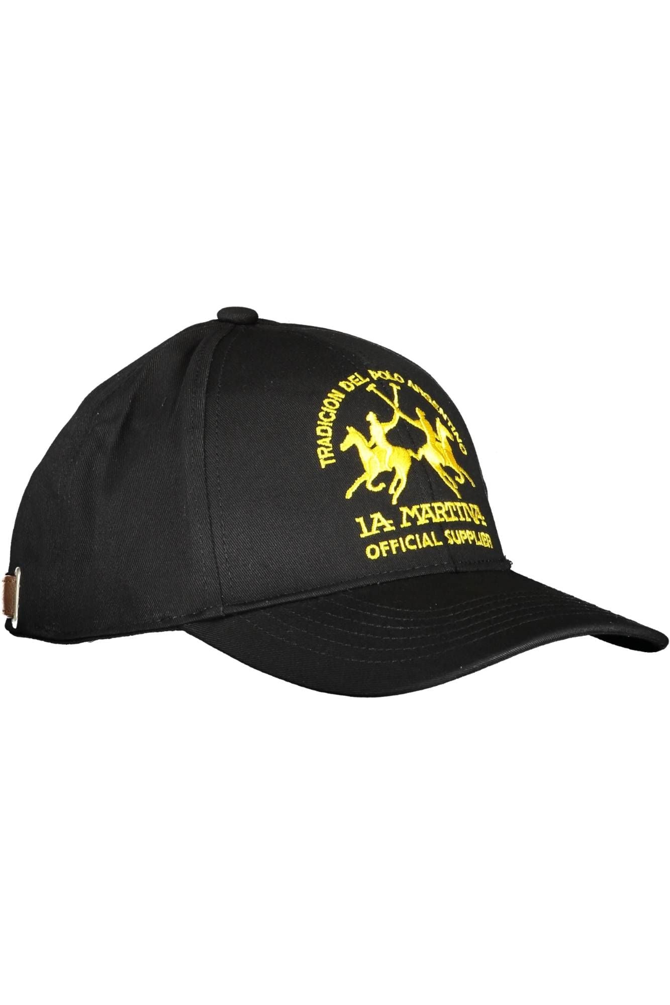 La Martina Black Cotton Men Cap - KALAJ