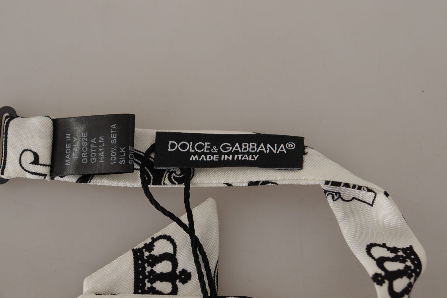 Dolce & Gabbana Elegant Silk Crown-Patterned Bow Tie - KALAJ