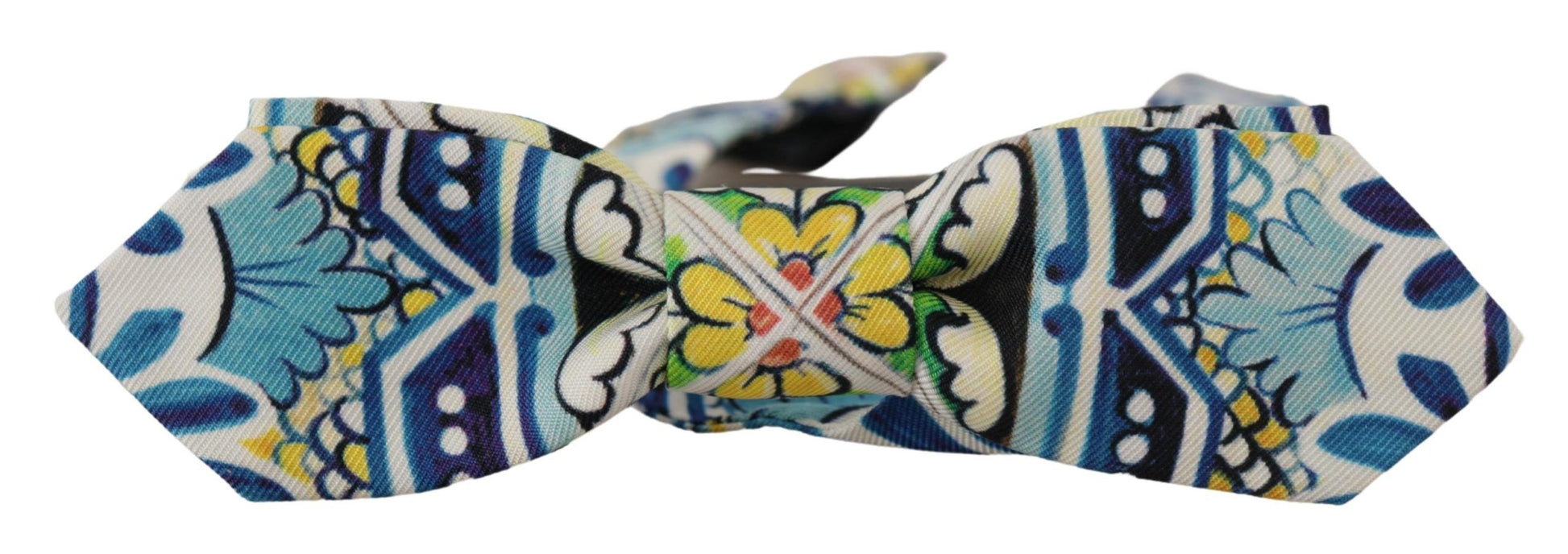 Dolce & Gabbana Majolica Print Silk Bow Tie - KALAJ