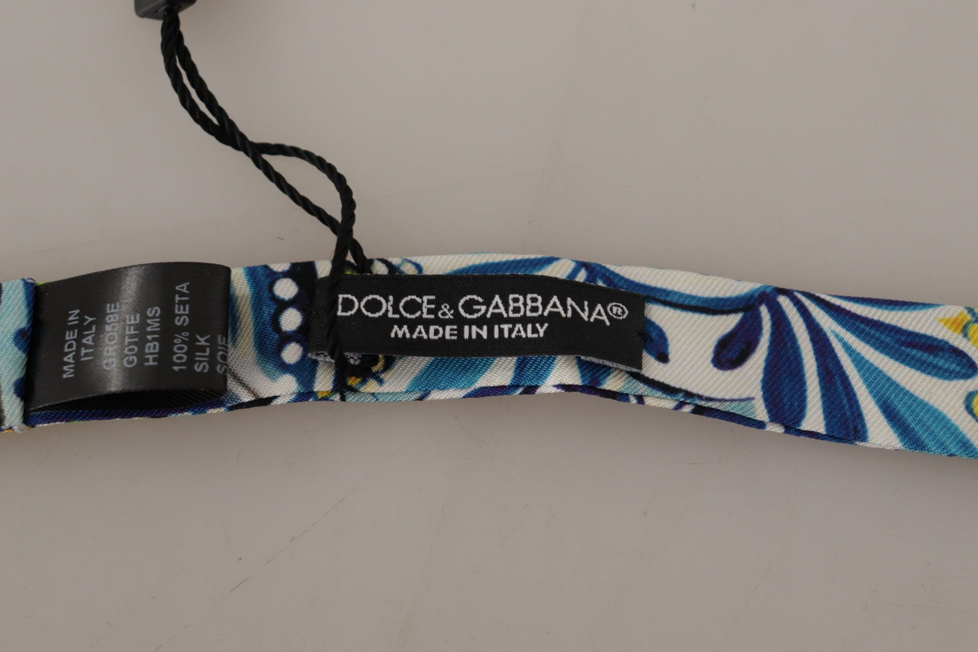 Dolce & Gabbana Majolica Print Silk Bow Tie - KALAJ