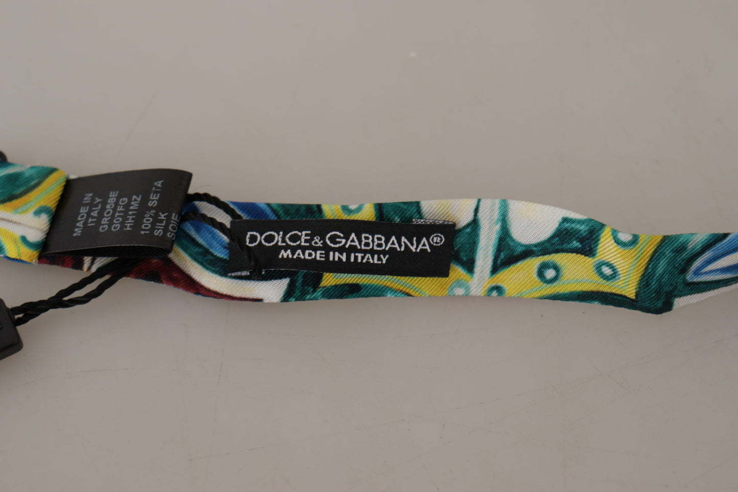 Dolce & Gabbana Elegant Silk Majolica Print Bow Tie - KALAJ