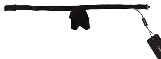 Dolce & Gabbana Elegant Black Silk Bow Tie - KALAJ