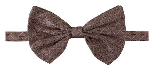 Dolce & Gabbana Elegant Silk Gray Bow Tie - Men's Formalwear - KALAJ