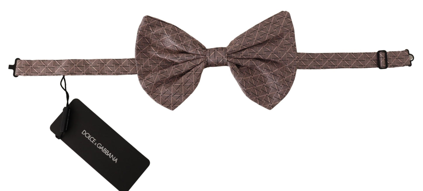 Dolce & Gabbana Elegant Silk Gray Bow Tie - Men's Formalwear - KALAJ