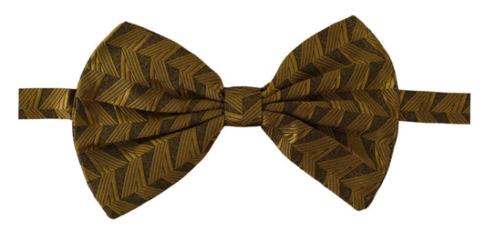 Dolce & Gabbana Elegant Gold Silk Bow Tie - KALAJ