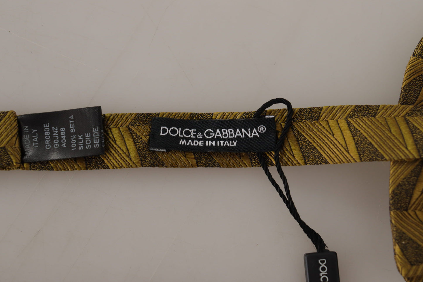 Dolce & Gabbana Elegant Gold Silk Bow Tie - KALAJ