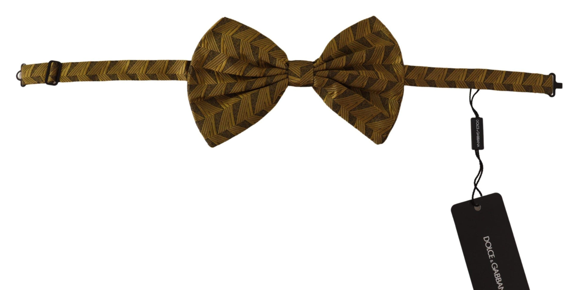 Dolce & Gabbana Elegant Gold Silk Bow Tie - KALAJ