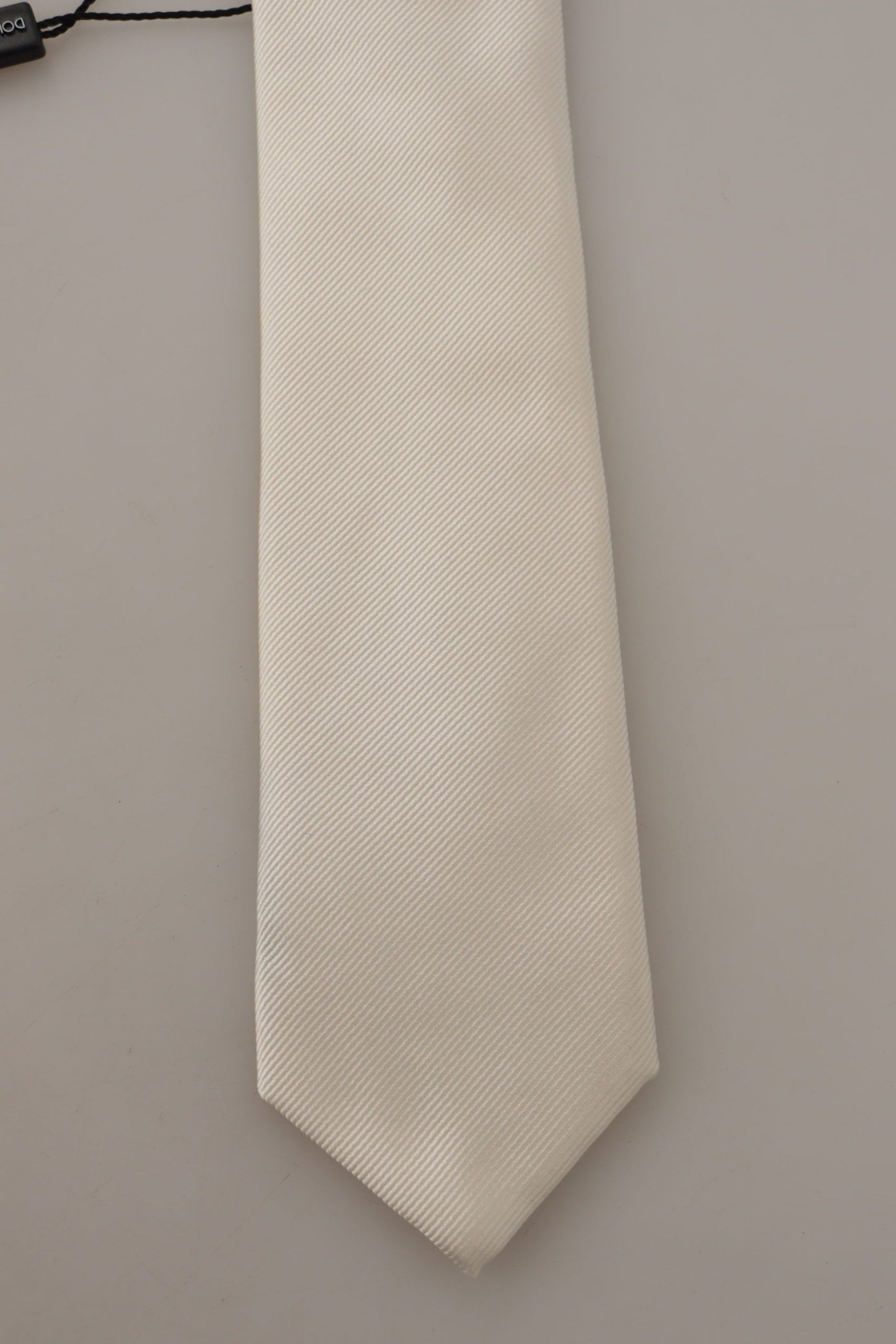 Dolce & Gabbana Elegant White Silk Men's Tie - KALAJ