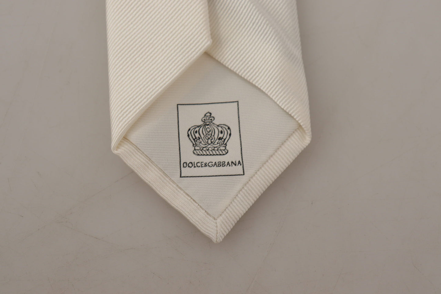 Dolce & Gabbana Elegant White Silk Men's Tie - KALAJ