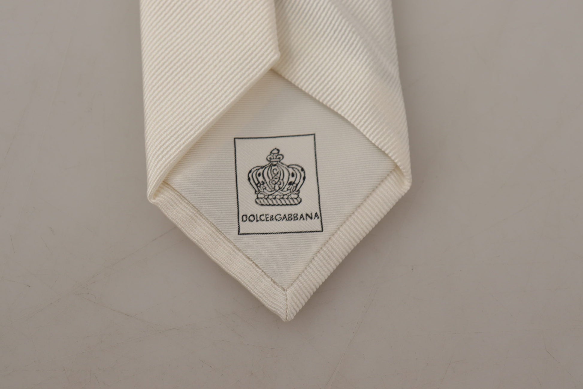 Dolce & Gabbana Elegant White Silk Men's Tie - KALAJ