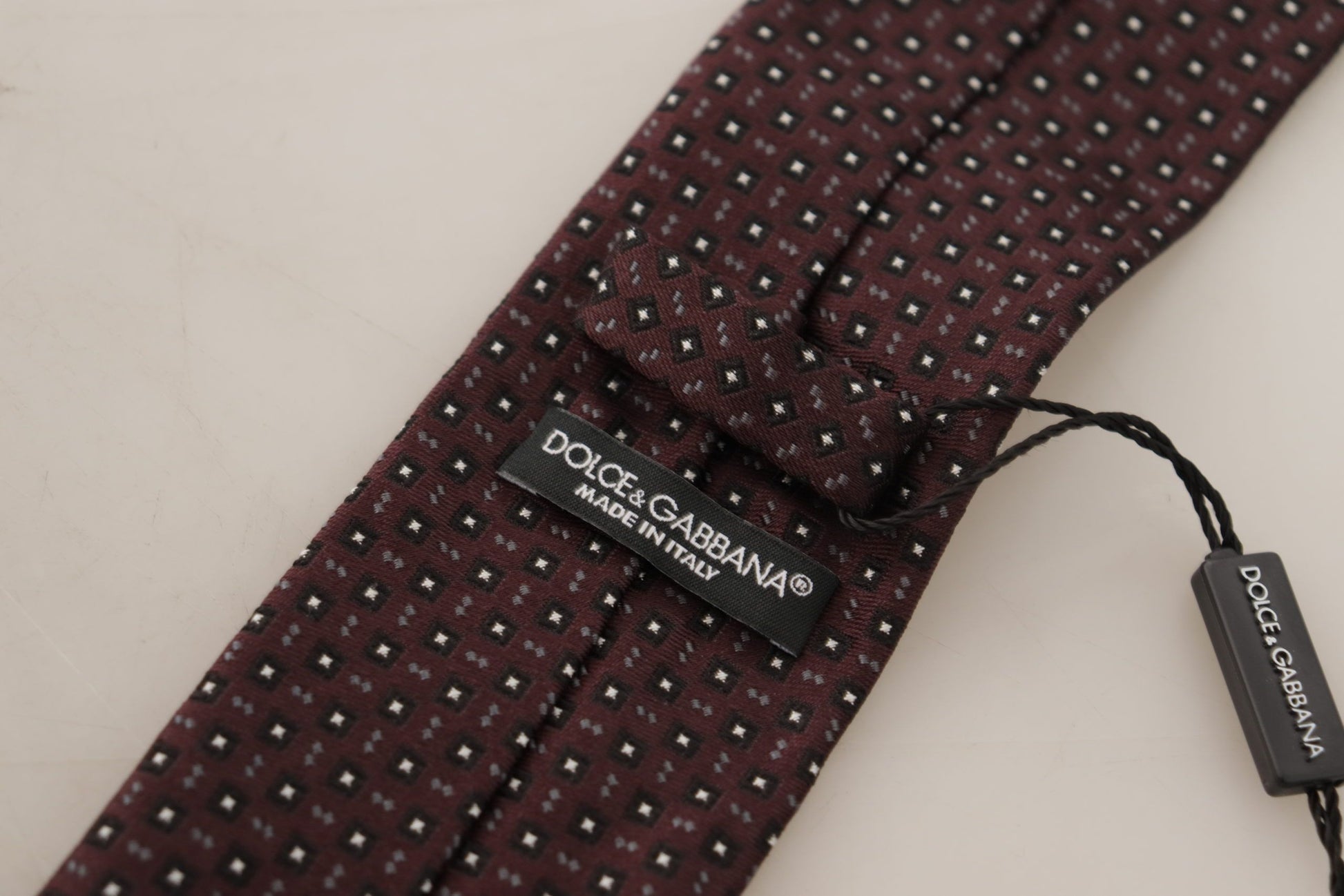 Dolce & Gabbana Elegant Geometric Silk Bow Tie - KALAJ