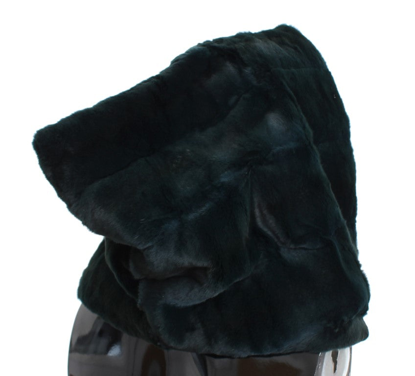 Dolce & Gabbana Exclusive Green Weasel Fur Hooded Scarf - KALAJ