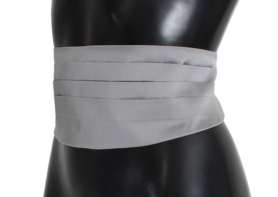 Dolce & Gabbana Elegant Silk Gray Cummerbund - KALAJ